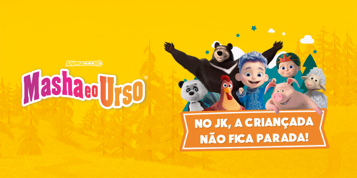 A praça central do JK Shopping se transforma em uma floresta encantada para receber o parque temático 